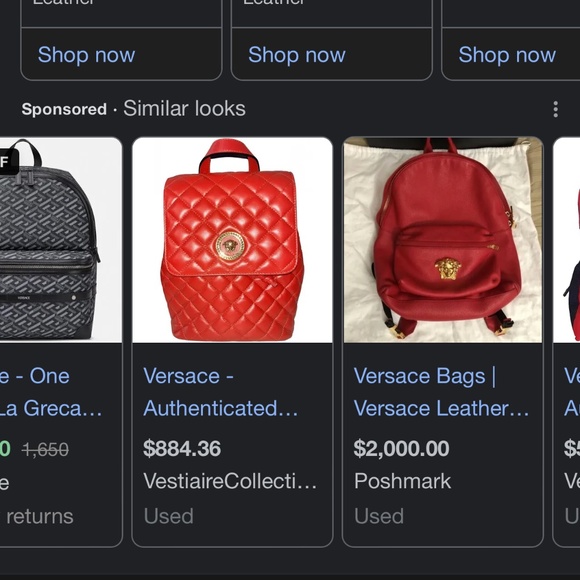 Versace red back pack main image 2